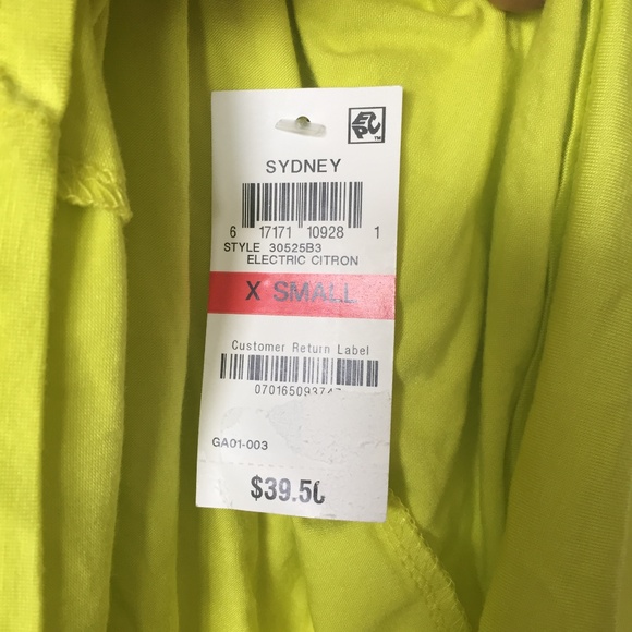 New Bar III Sleeveless Draped Flowy Neon Top - Picture 6 of 7